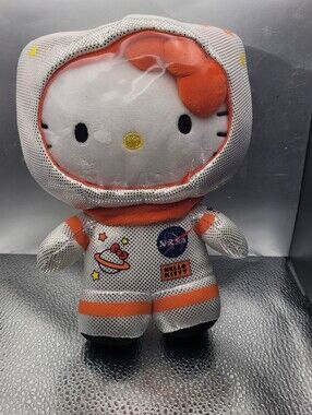 Sanrio Hello Kitty NASA Smithsonian Orange Astronaut Space Suit Plush 8"
